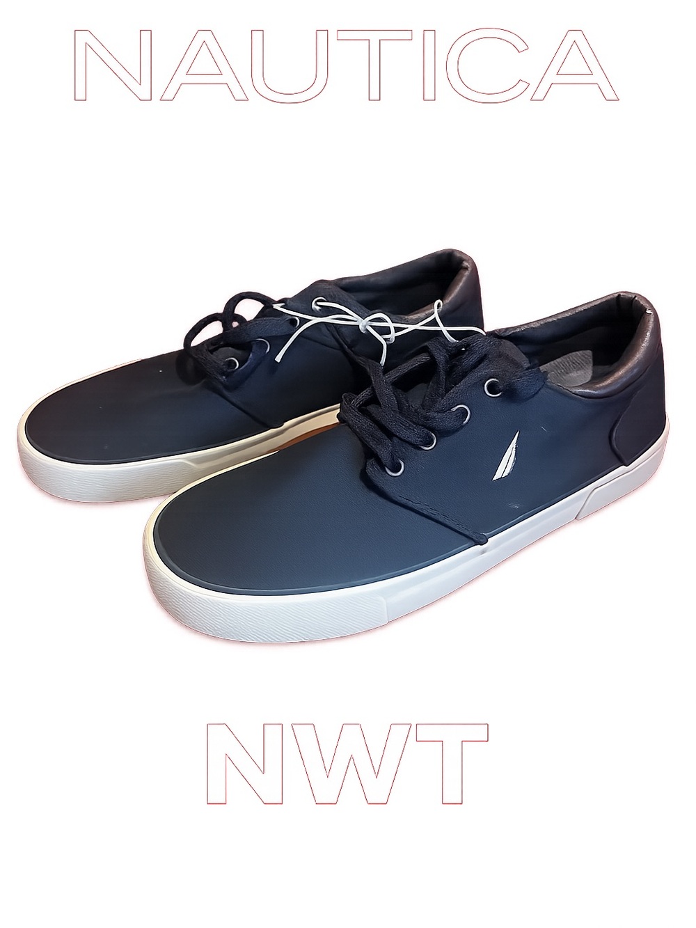 Nautica Berrian 2 Men’s 10.5 Navy Canvas Sneakers NWT Casual